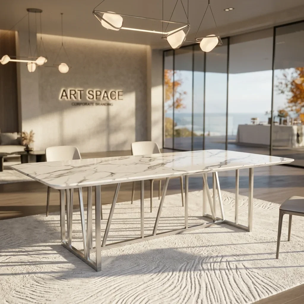 Аренда мраморного стола Slash Silver White в Сочи