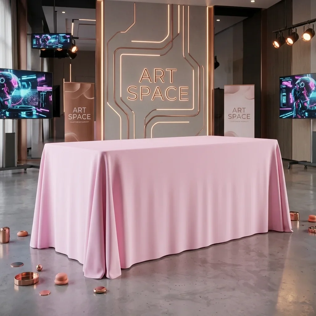 Аренда розовой прямоугольной скатерти в Сочи | ART SPACE