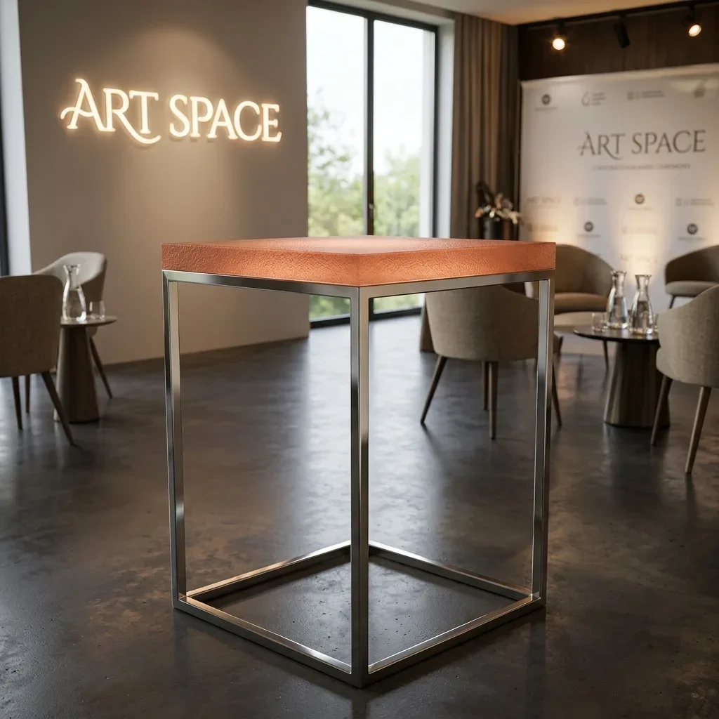 Аренда серебристого стола-консоли в Сочи от ART SPACE