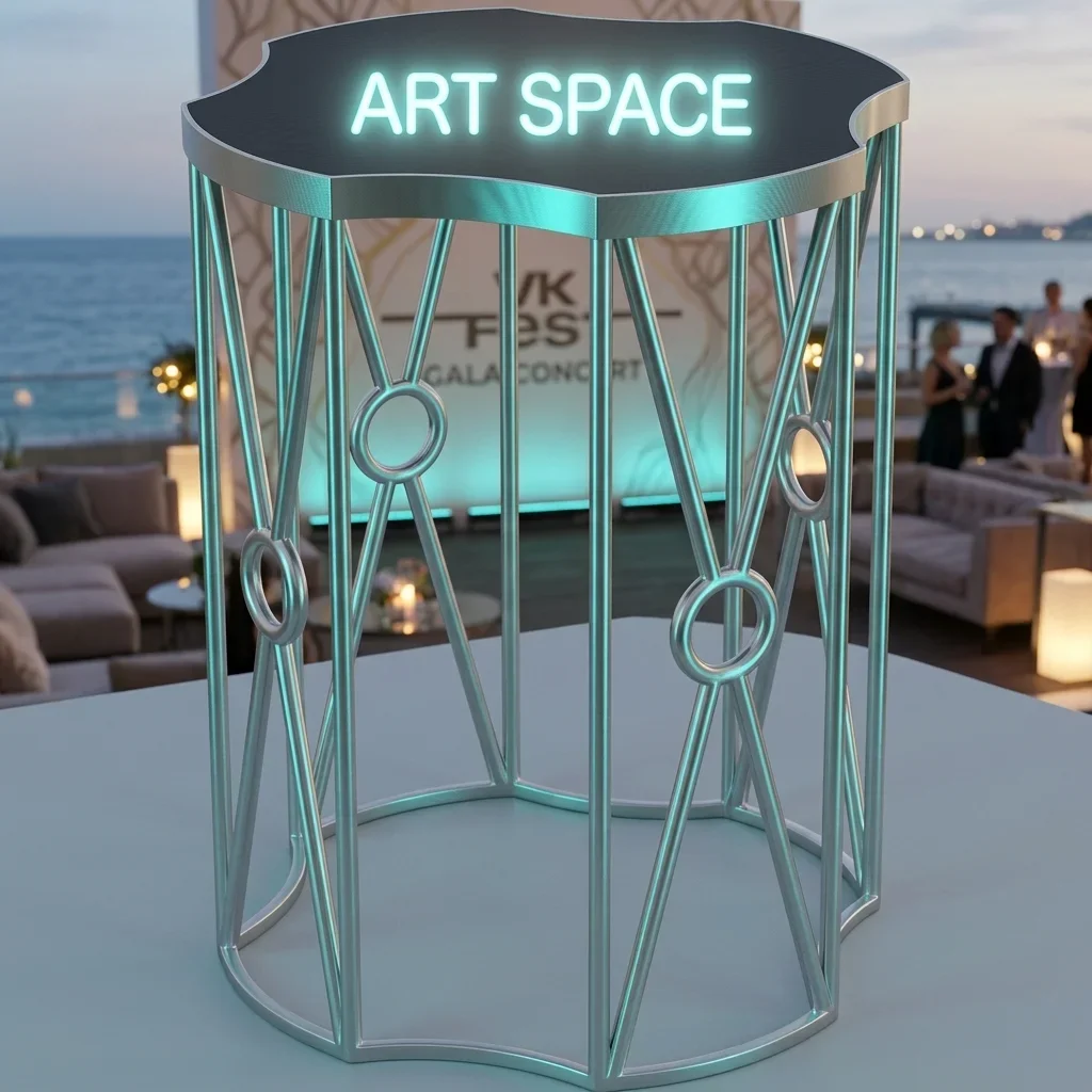 Аренда серебристого журнального стола в Сочи — ART SPACE
