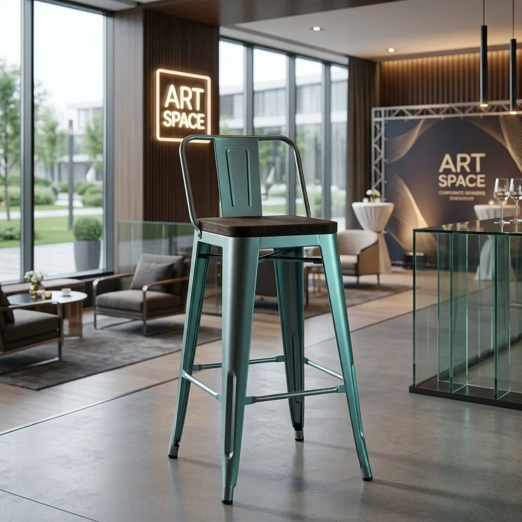 Аренда серого барного стула Tolix в Сочи | ART SPACE