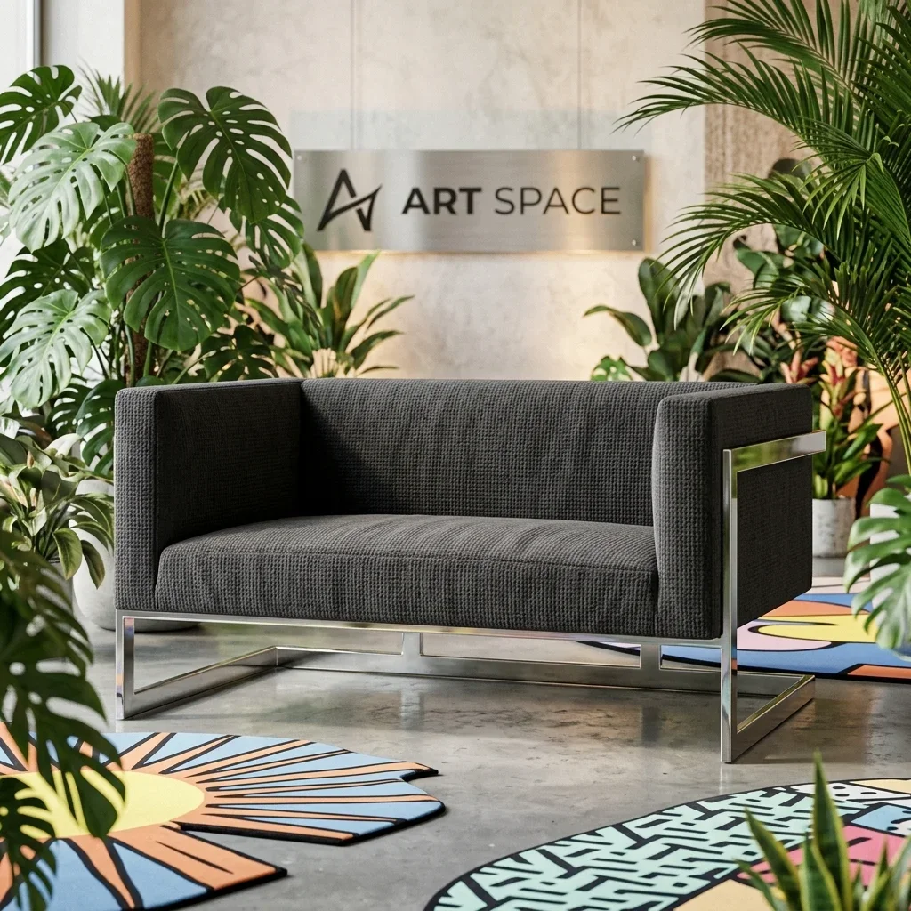 Аренда серого двухместного дивана в Сочи | ART SPACE