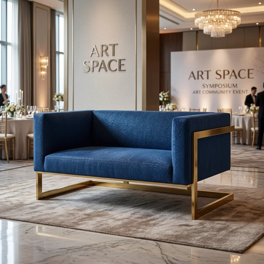 Аренда синего двухместного дивана в Сочи — ART SPACE