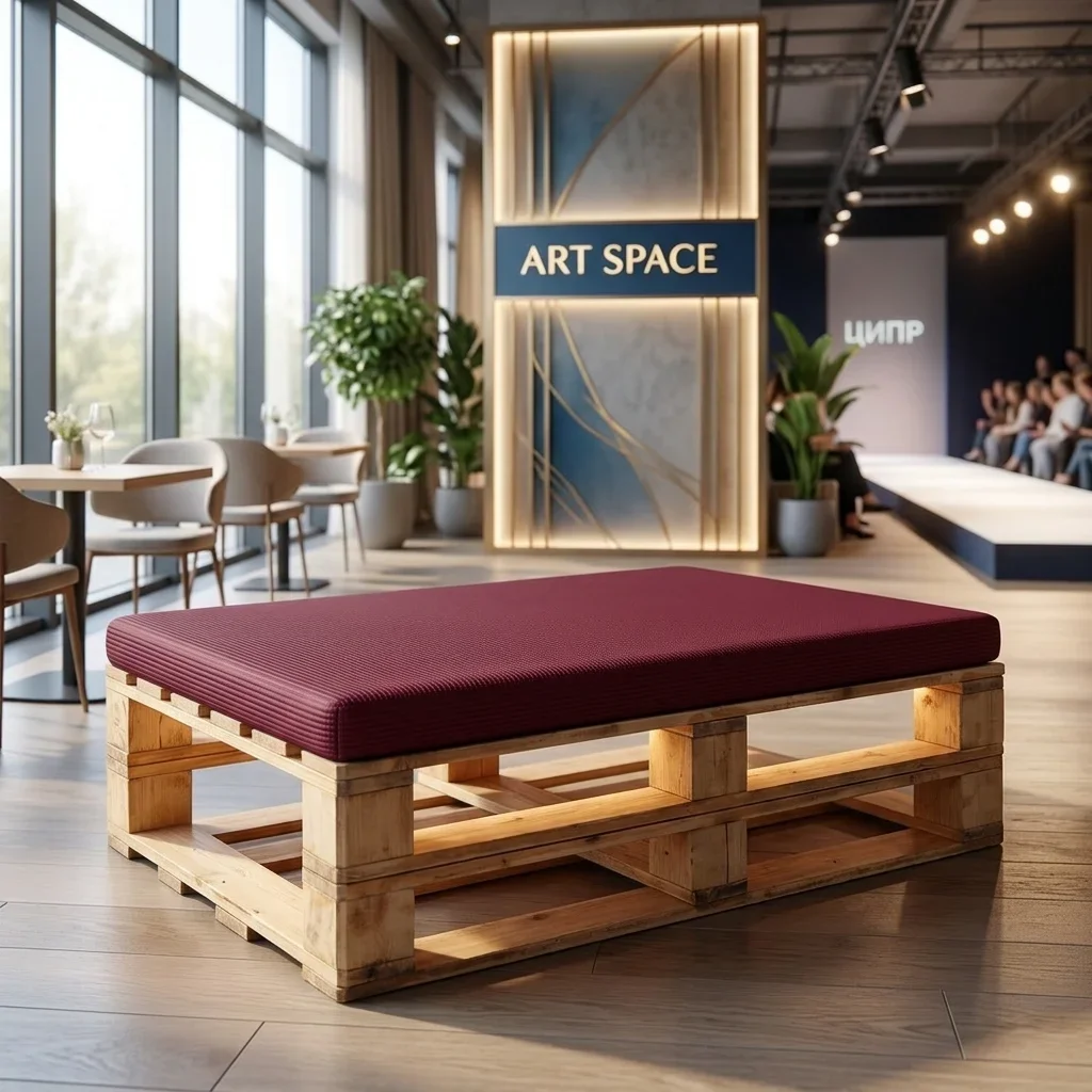 Аренда синего оттомана из паллет в Сочи — ART SPACE
