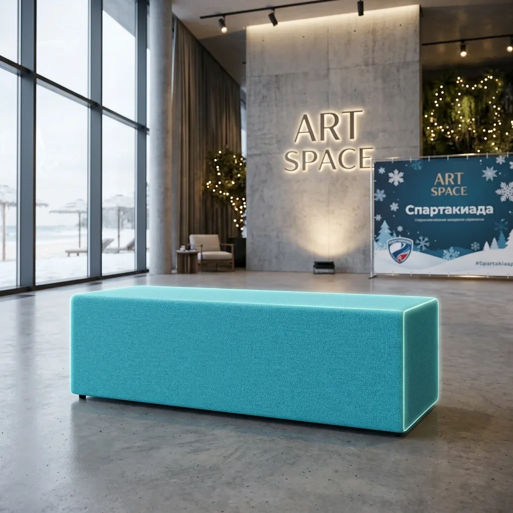 Аренда синей банкетки в Сочи: заказать мебель в ART SPACE