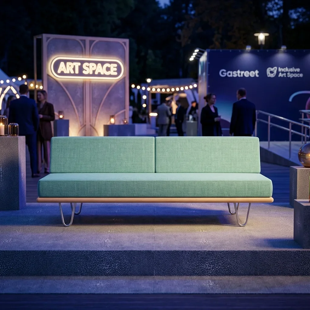 Аренда трехместного мятного дивана в Сочи | ART SPACE
