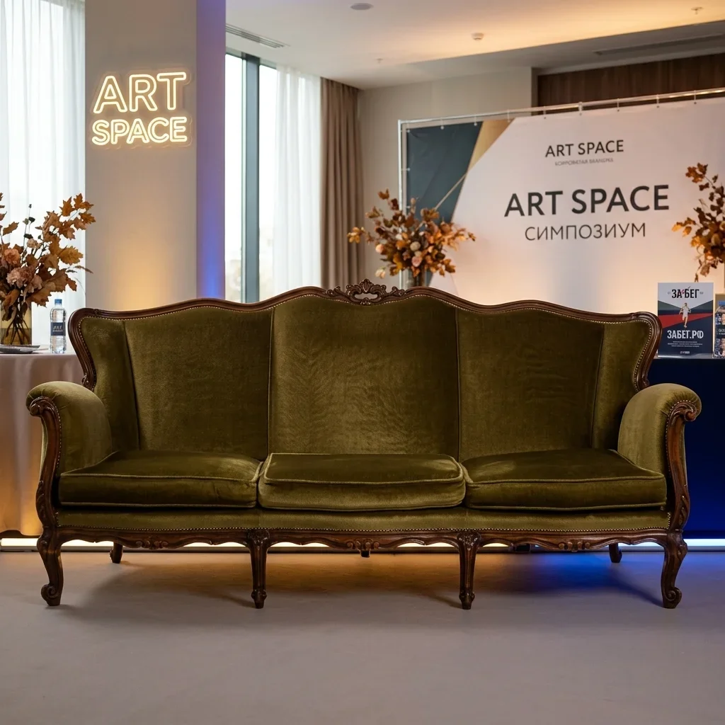 Аренда трехместного оливкового дивана в Сочи — ART SPACE