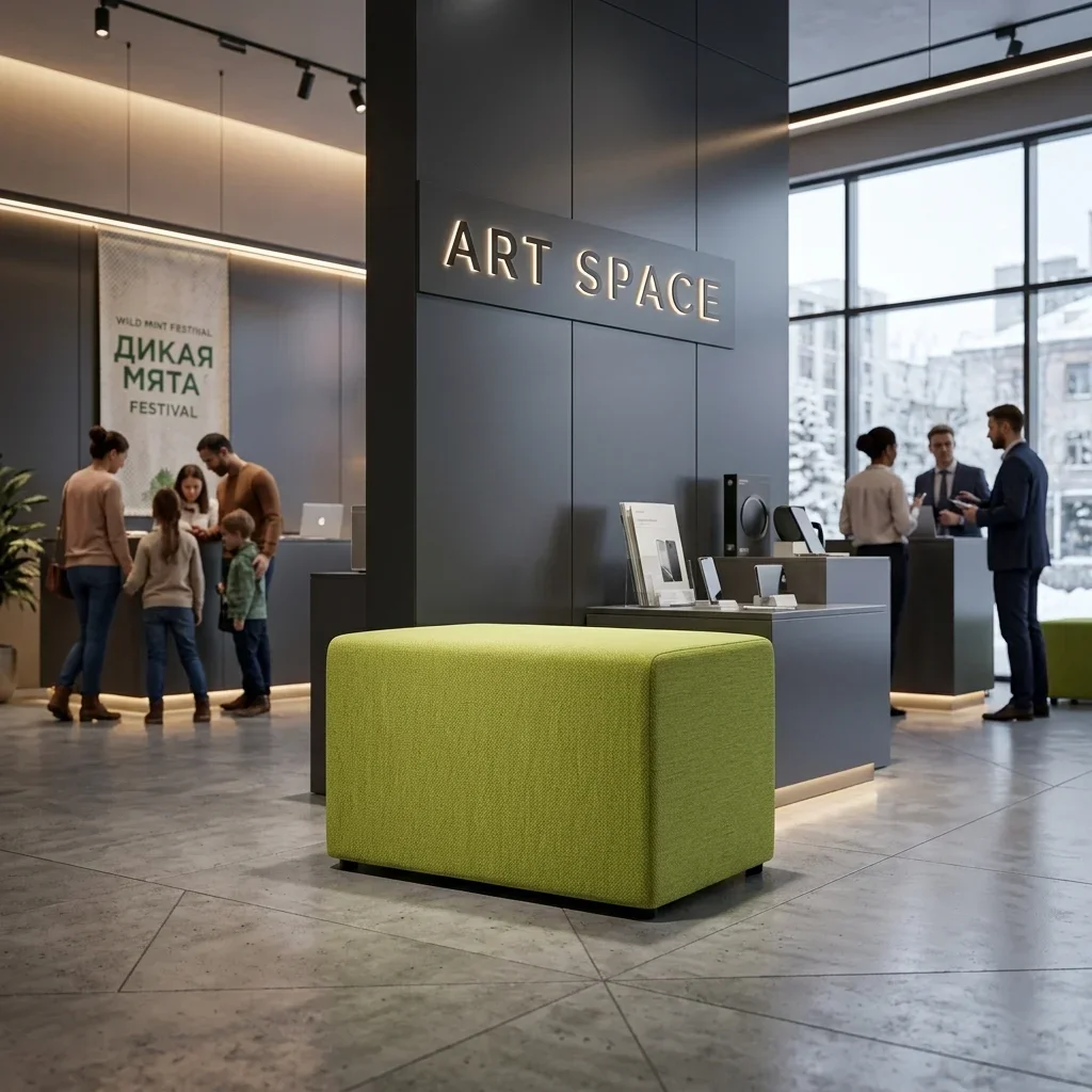 Аренда зеленого пуфа в Сочи — заказать в ART SPACE