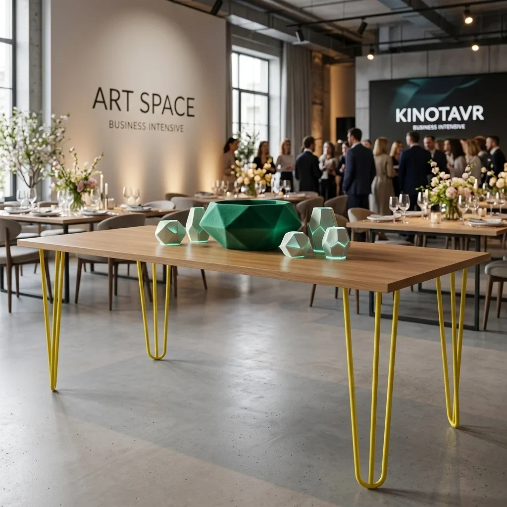 Аренда желтого банкетного стола Amsterdam Loft 180 в Сочи