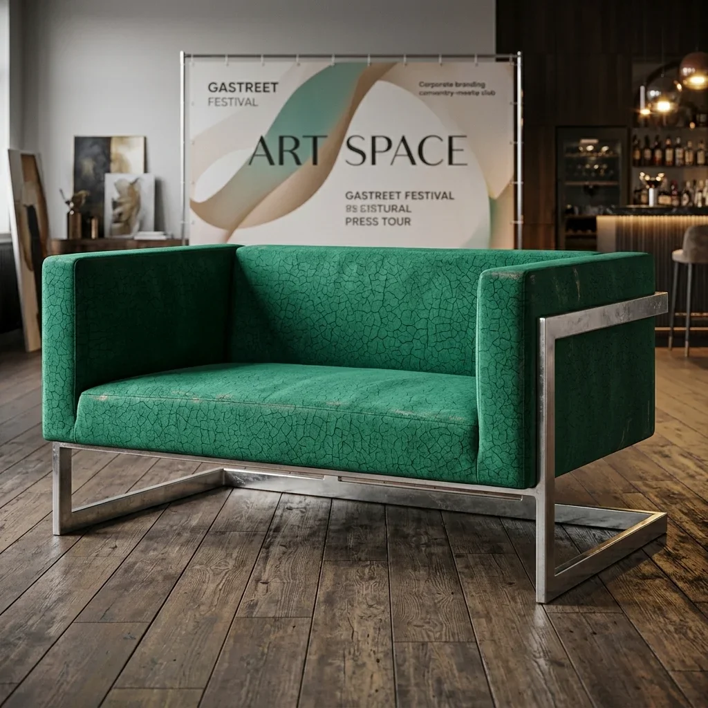 Аренда желтого двухместного дивана в Сочи | ART SPACE