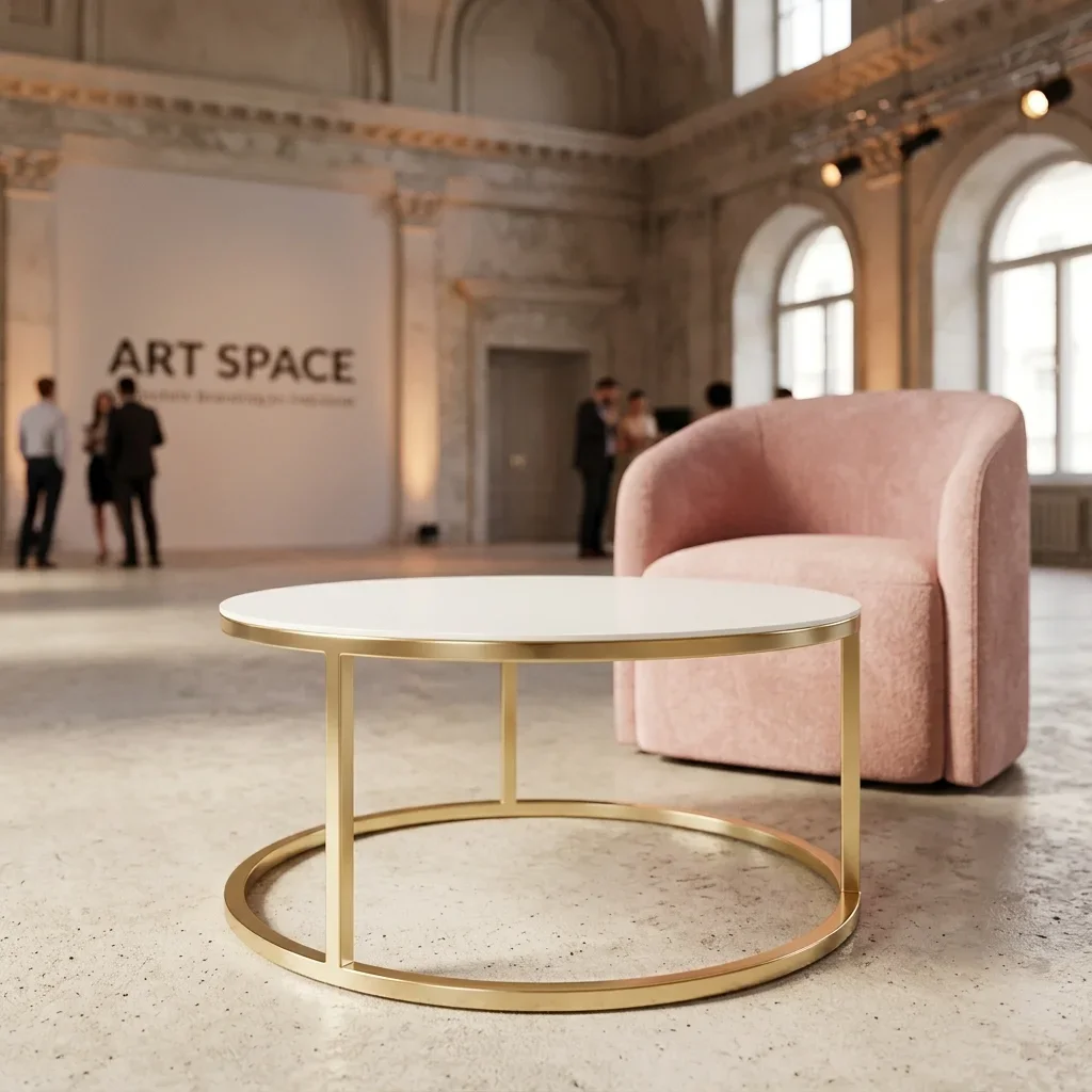 Аренда журнального стола Ring Gold & White в Сочи — ART SPACE