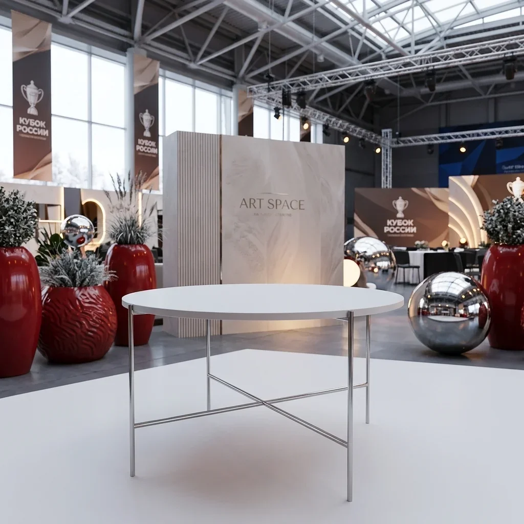 Аренда журнального стола Round Silver White в Сочи