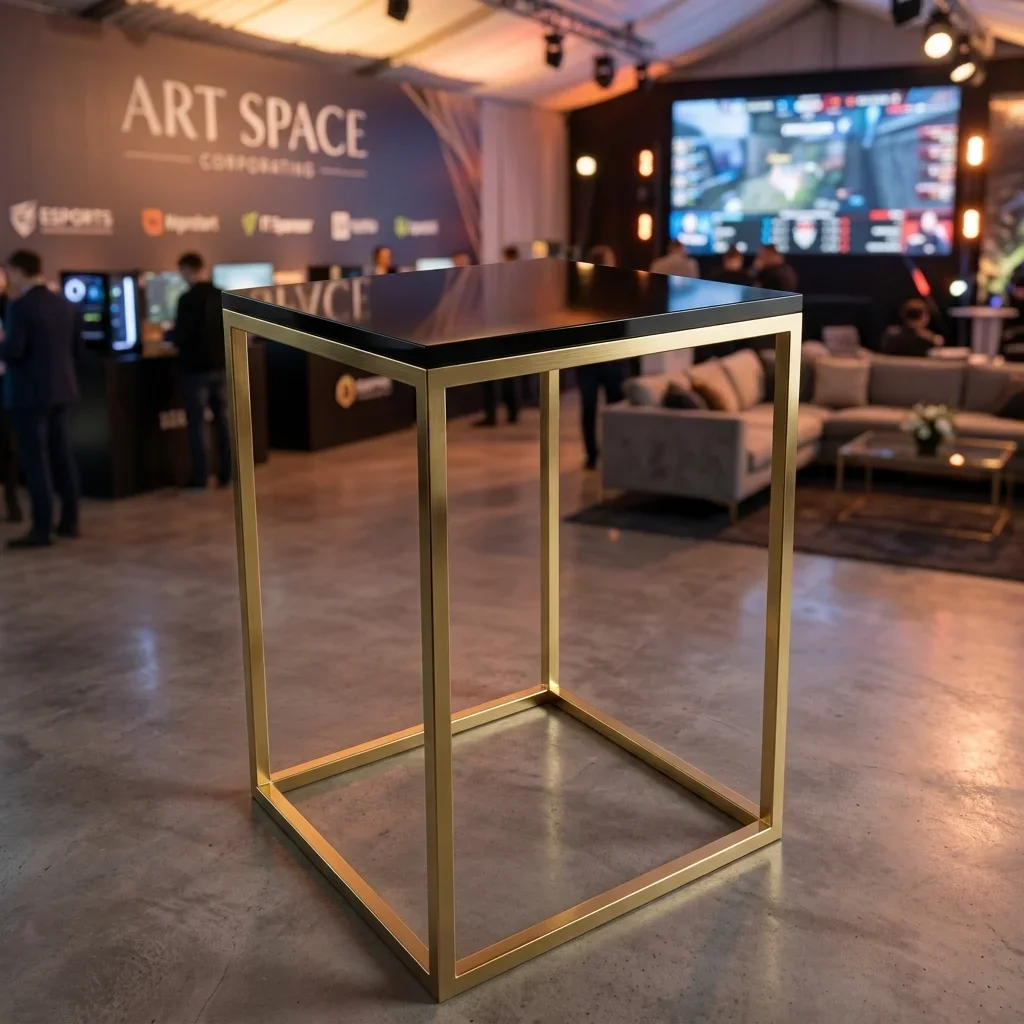 Аренда золотого стола-консоли Gold Black в Сочи — ART SPACE