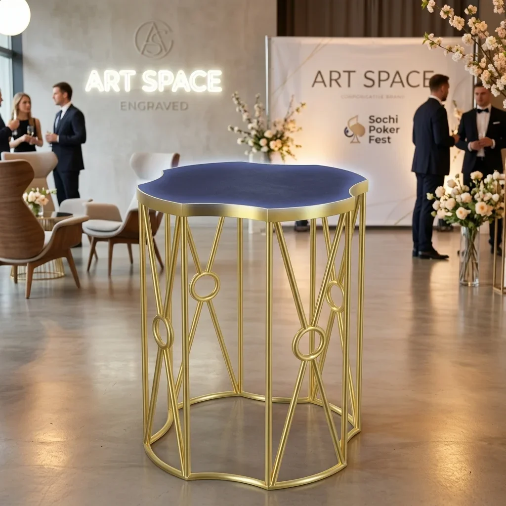 Аренда золотого журнального стола в Сочи — заказать в ART SPACE
