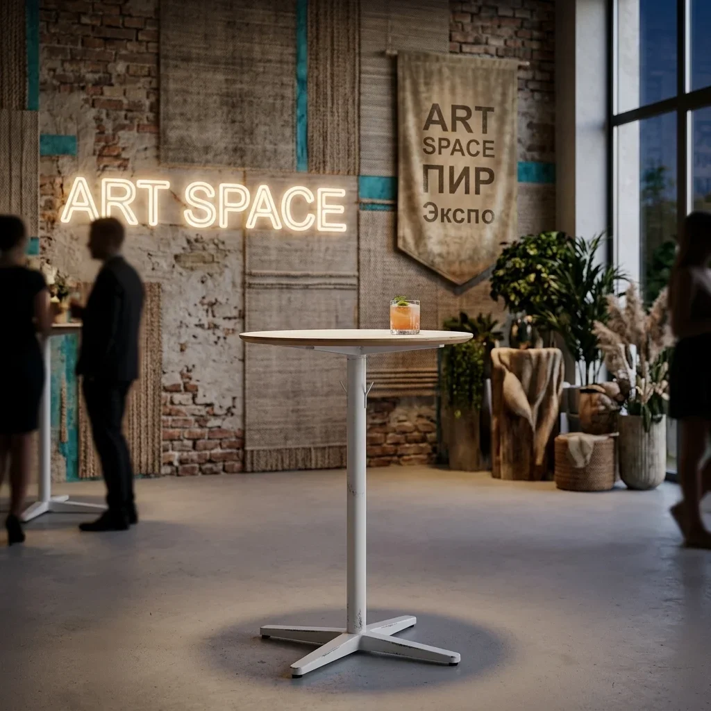 Аренда Белый коктейльный стол Сочи | ART SPACE