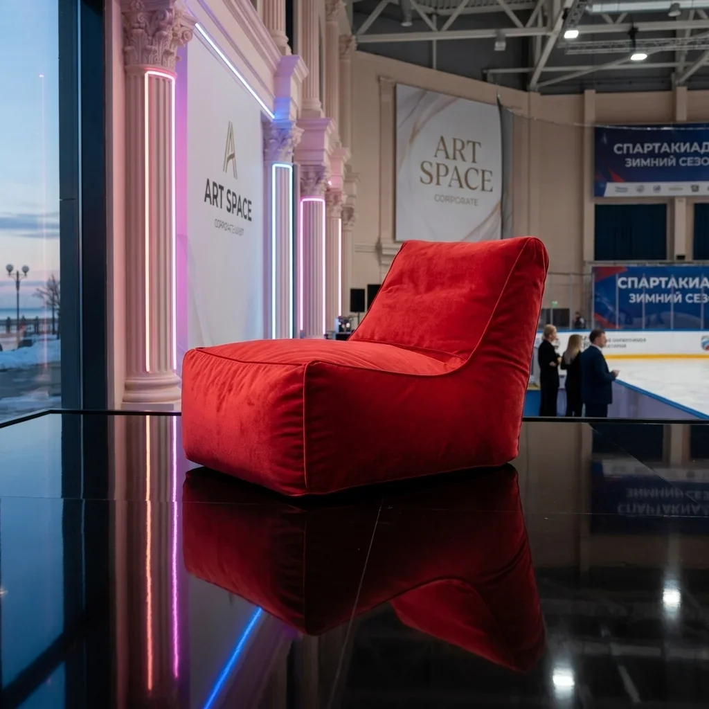 Аренда Красное бескаркасное кресло Velvet Сочи