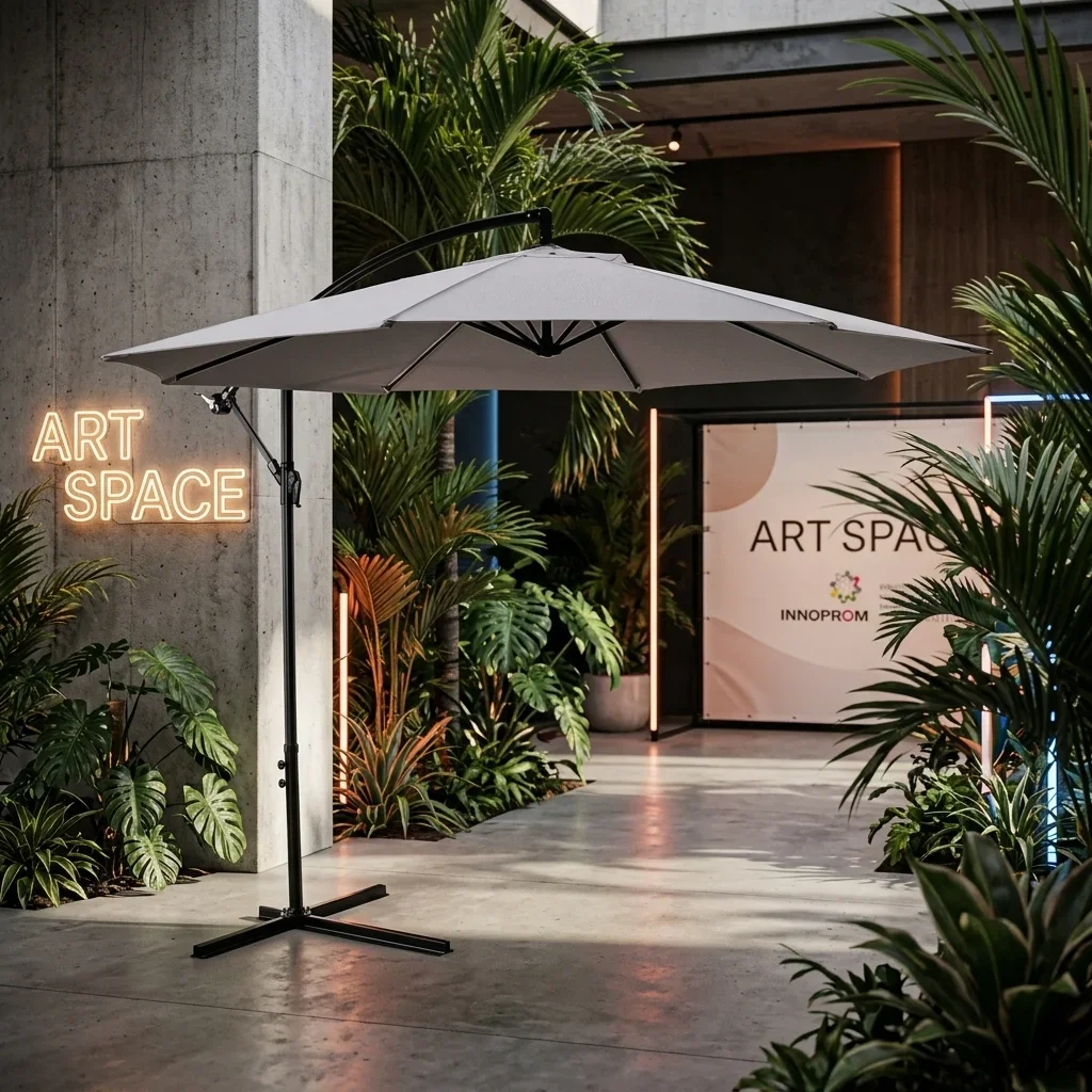 Аренда Серый садовый зонт Сочи в ART SPACE