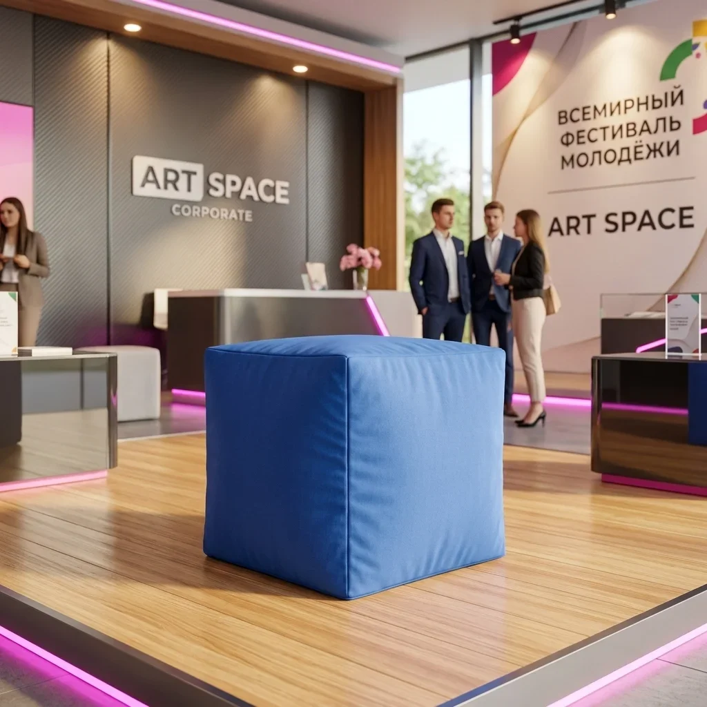Аренда Синий пуф куб Сочи в ART SPACE