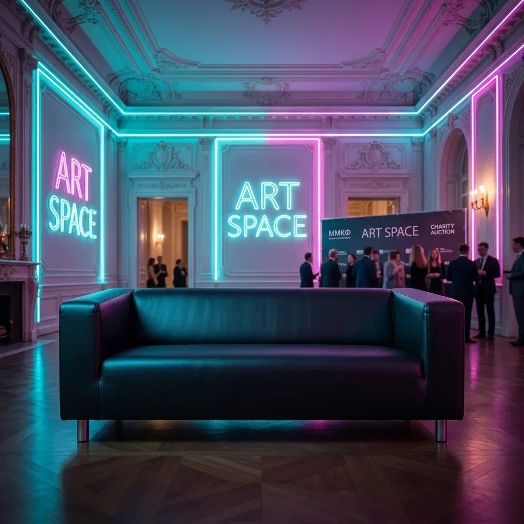Аренда Трехместный черный диван Сочи в ART SPACE