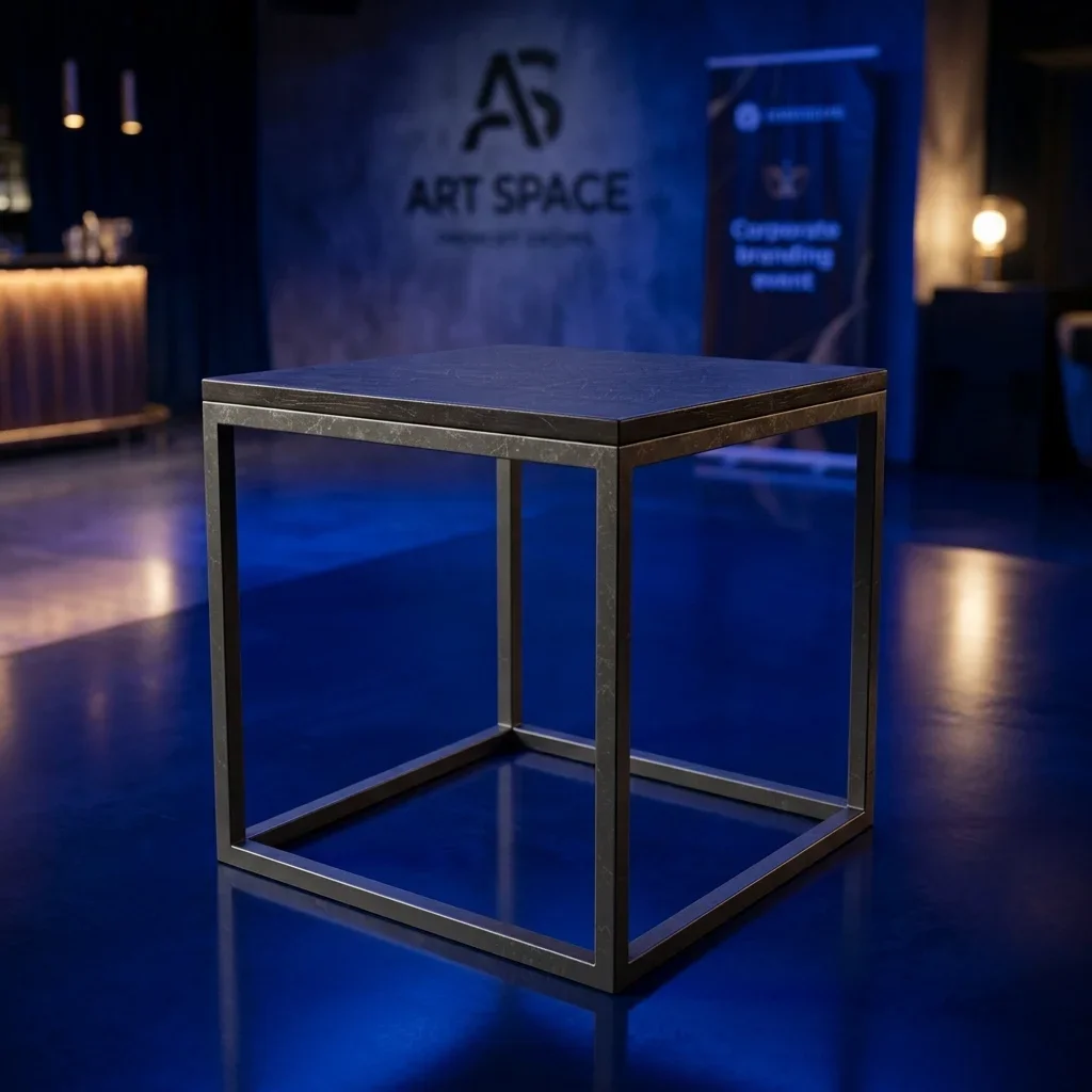 Аренда Журнальный стол Cube Graphite с деревянной столешницей Сочи