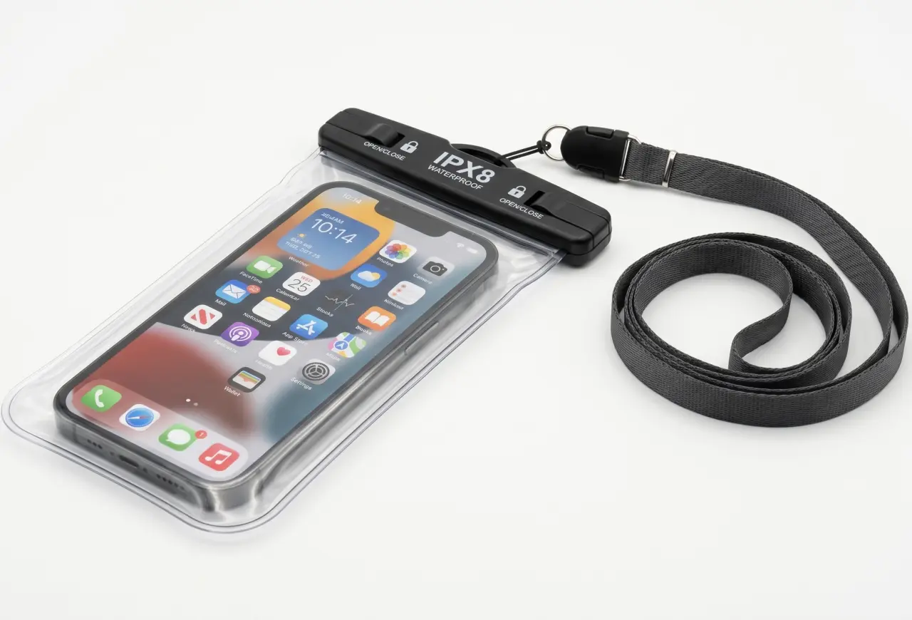 Водонепроницаемый универсальный чехол для телефона IPX8 / Аквабокс с ремешком на шею